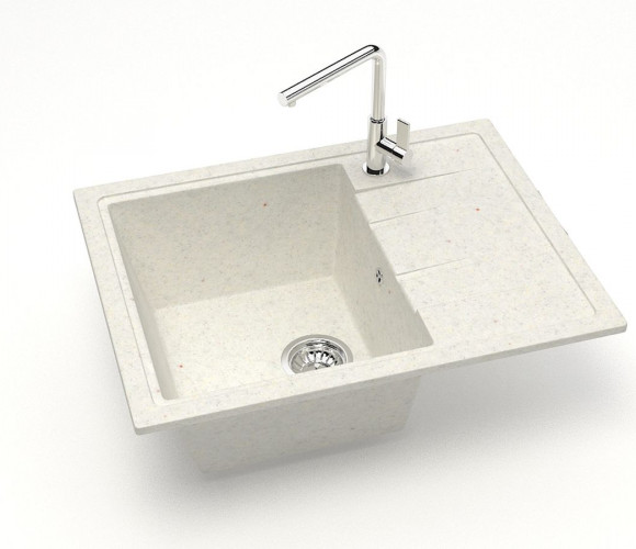 Мойка Модель 150, Прямоугольная Малая 575х470х218мм, Хлопок Q7  Мрамор
