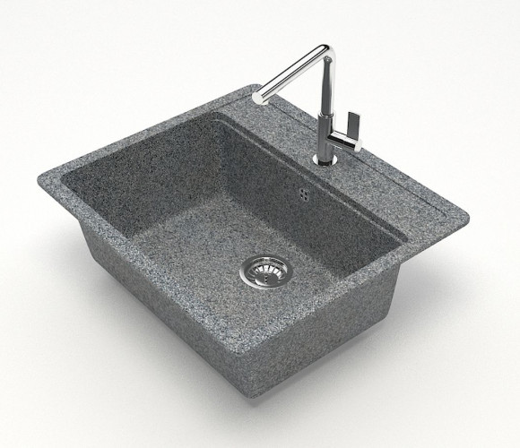 Мойка Модель 9, Квадратная 570х505х200мм, Темно-Серый Q8  Мрамор