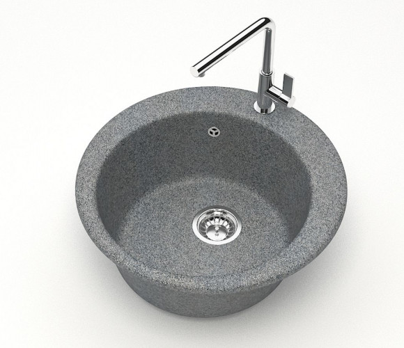 Мойка Модель 30, Круглая D475мм, Темно-Серый Q8  Мрамор
