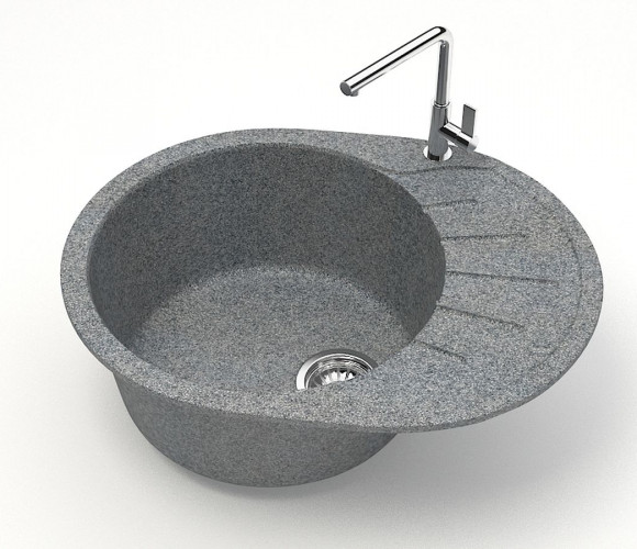 Мойка Модель 10, Овал малый 575х440х215мм, Темно-Серый Q8  Мрамор