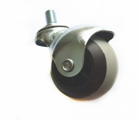 Опора колесная D-50 шариковая, на резьбе М10, Серая