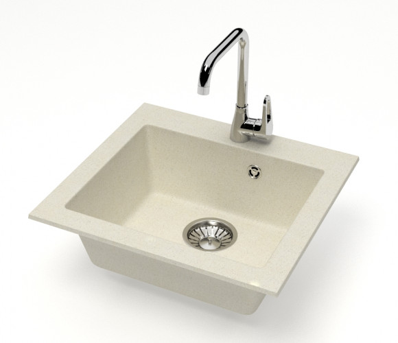 Мойка Модель 35,  480х440х160мм, Бежевый Q2  Мрамор