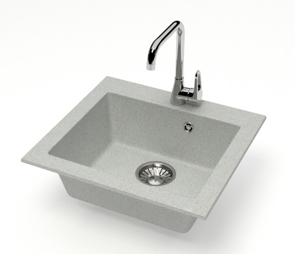 Мойка Модель 35,  480х440х160мм, Светло-Серый Q10  Мрамор