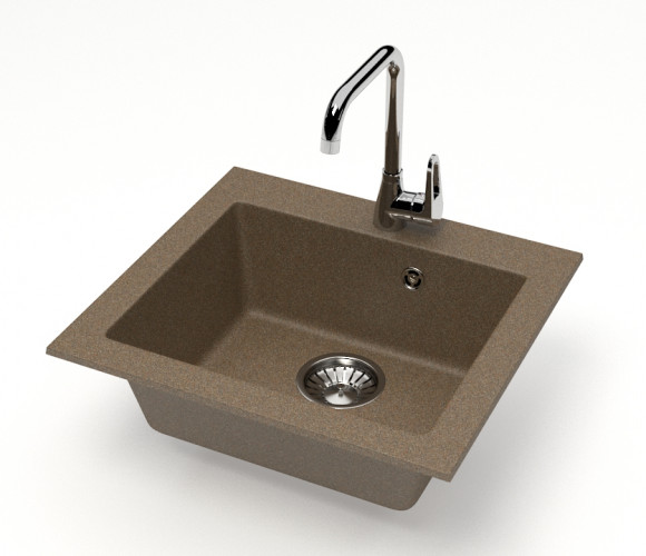 Мойка Модель 35,  480х440х160мм, Терракот Q9  Мрамор