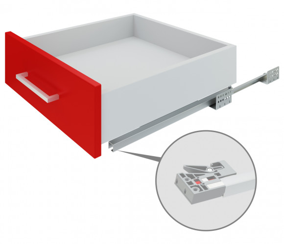 Направляющие скрыт. монт. В-Slide DB7772Zn/350 частичного выдв. с доводчиком, пласт. роликами
