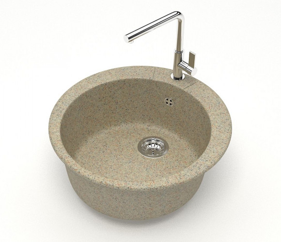Мойка Модель 5, Круглая D495мм, Песочный Q5  Мрамор