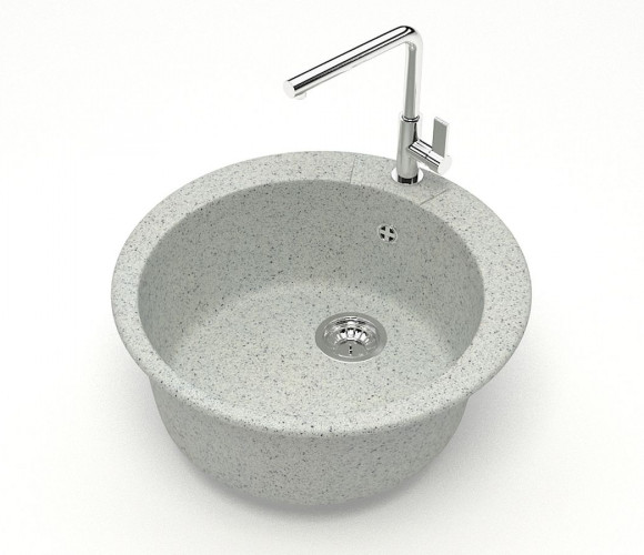 Мойка Модель 5, Круглая D495мм, Светло-Серый Q10  Мрамор