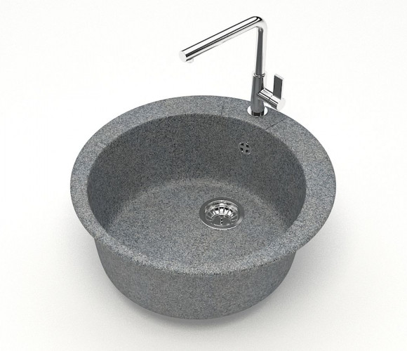 Мойка Модель 5, Круглая D495мм, Темно-Серый Q8  Мрамор