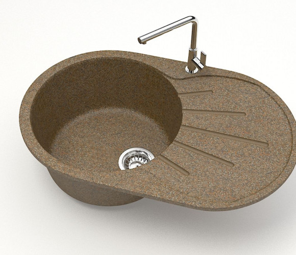 Мойка Модель 110, Овал 730х450х210мм, Терракот Q9  Мрамор