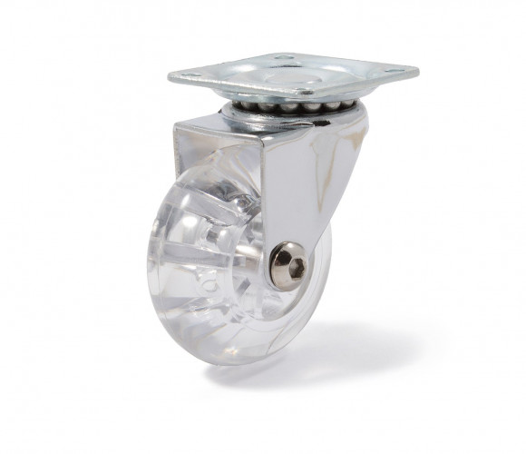 Опора колесная с фланцем, D50мм без тормоза, прозрачное   KM-B050MM-00   GTV