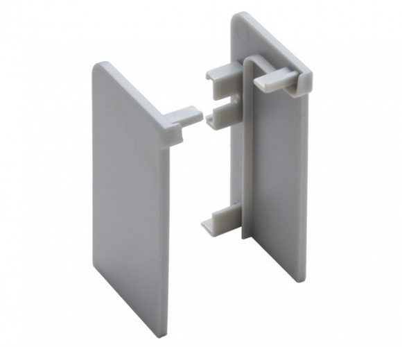 Заглушки закрытые для горизонт. профиля GOLA L серый/серый REHAU