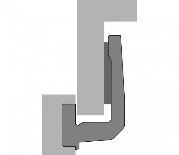 9043556 ПЕТЛЯ INTERMAT 9966,УГОЛ КОРПУСА W90,УГОЛ 95ГР,ЧАШКА TH42D35,НАКЛАДНАЯ, B22 (беспружинная)