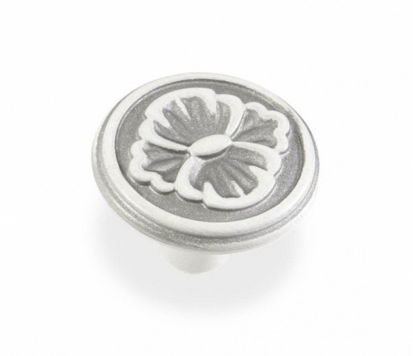 Ручка - грибок FB 025000 Серебро прованс/9003 белый матовый (ТЗ)