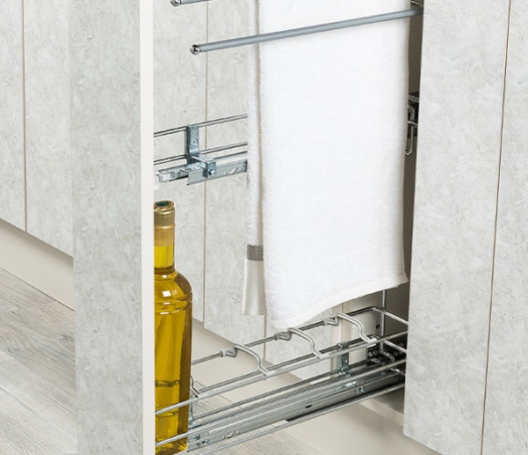 Cargo mini 150 мм Starax Tandem Cristal, (106*475*640) частичн.выдв., правая S-2502-C