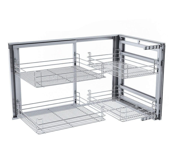 Волшебный угол 860х498х530 ПРАВЫЙ хром LS2/900/R-N