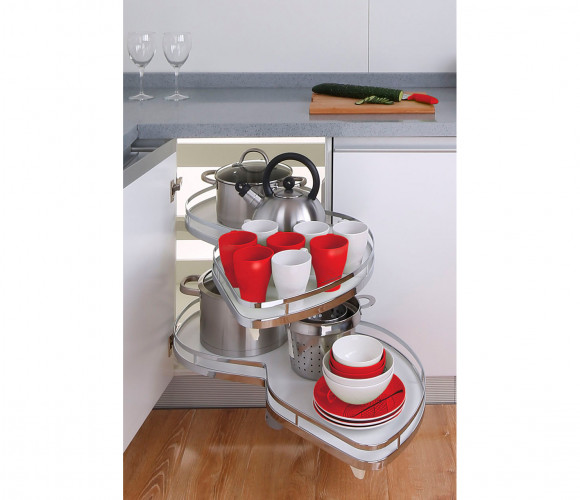 Волшебный угол LOTUS с доводчиком KRM10/900-1000/R правый  ХРОМ БОЯРД