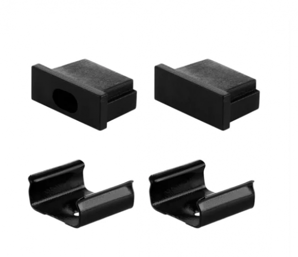 Заглушка для профиля LR37-BL (с крепежом) Черный