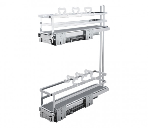 Cargo mini 150мм FLORA KR05/1/3/150/R с доводчиком, боковое крепление ХРОМ БОЯРД