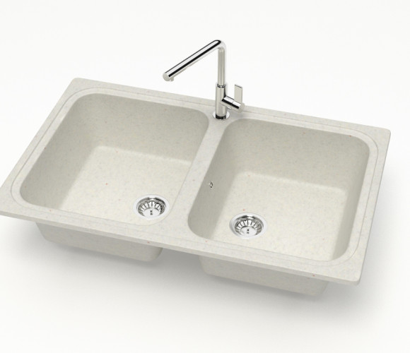 Мойка Модель 20,  780х500х195мм, Хлопок Q7 Мрамор