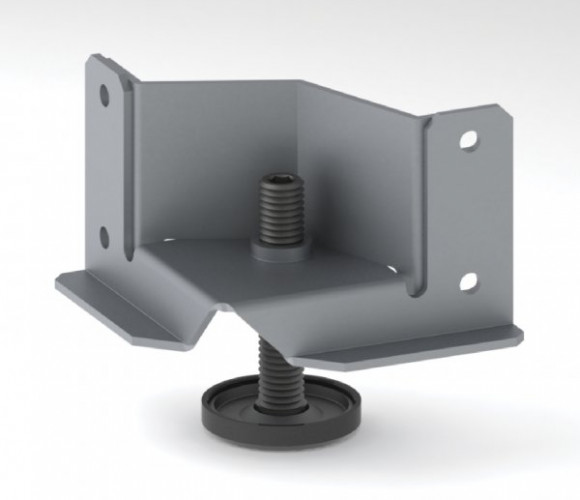 Опора Mesan УГЛОВАЯ регулир. металл-2мм, цинк (нагрузка 400 кг.) 104-39-03