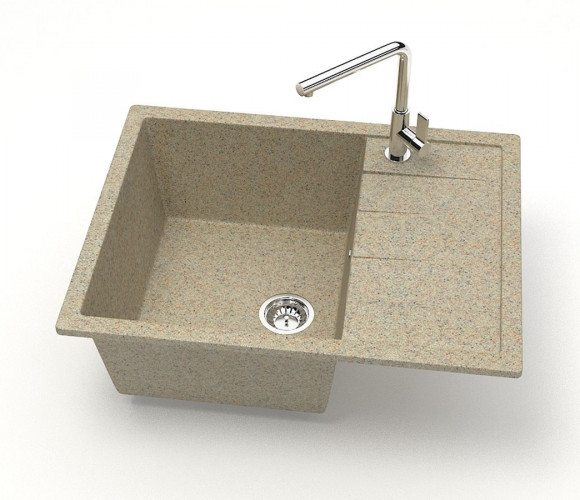 Мойка Модель 151, Прямоугольная  645х505х218мм, Песочный Q5  Мрамор