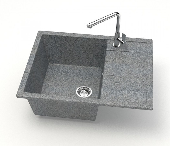 Мойка Модель 151, Прямоугольная  645х505х218мм, Темно-серый Q8 Мрамор