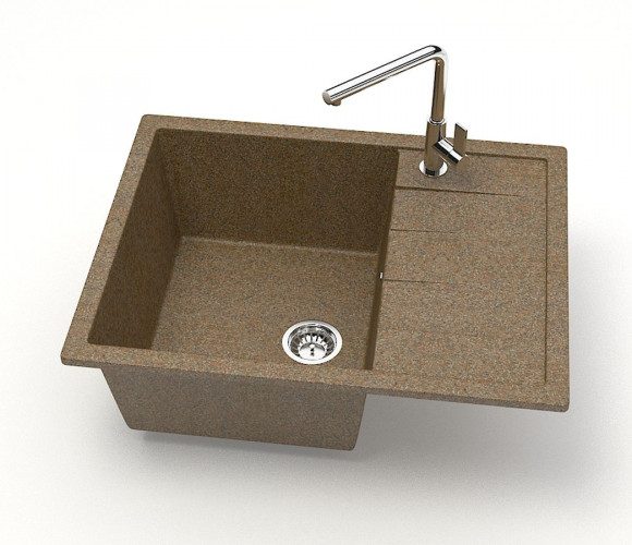 Мойка Модель 151, Прямоугольная  645х505х218мм, Терракот Q9 Мрамор