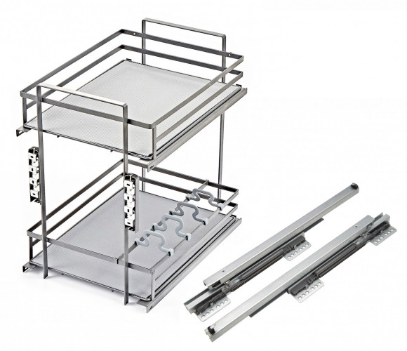 Cargo mini 300мм QUADRA KR28/1/3/300 с доводчиком, донное крепление ХРОМ БОЯРД