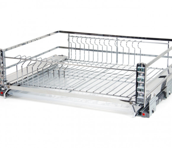 Cargo 600мм Посудосушитель MIRA PUSH KRS06/1/4/600 с крепл. к фас.,  ХРОМ  БОЯРД