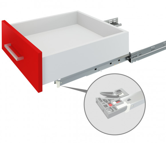 Направляющие скрыт. монт. В-Slide DB8881Zn/450 полного выдв. с доводчиком   АКЦИЯ