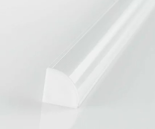 Профиль алюм.для светодиодн.лент, Угловой 16*16мм, L-2м БЕЛЫЙ с матовым экраном, загл. и крепежом LR49-МWH