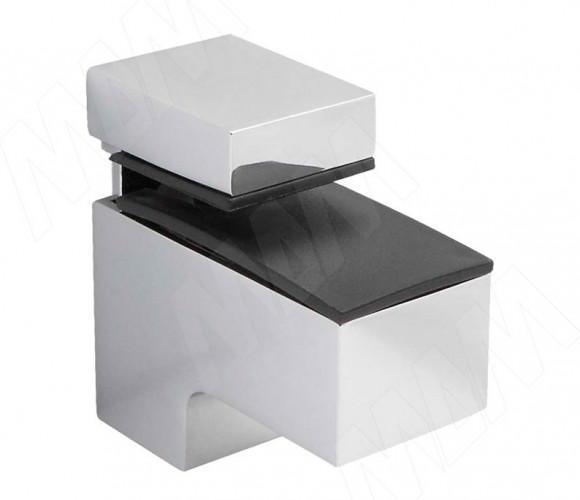 Менсолодержатель  КВАДРО МИНИ 24х51мм для дерев. и стекл. полок 5-20мм, ХРОМ