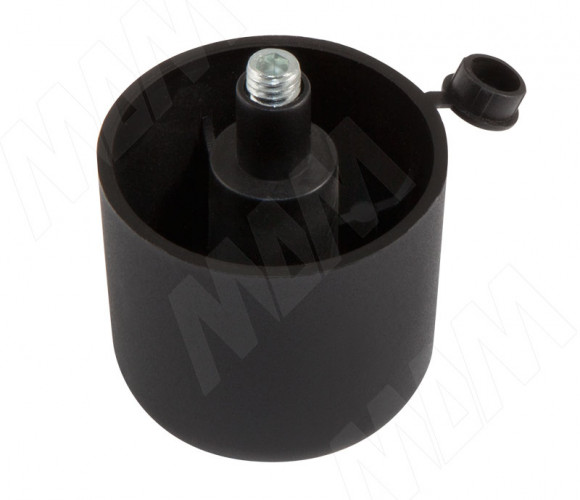 Опора мебельная регулируемая черная D50, H=43мм, регулировка 18мм, М8