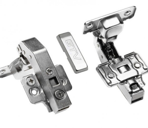 Петля GTV 90 гр. угловая c доводч. для фальшпанелей, H-0, без еврошурупа  ZM-HCKT90-3DBEO-S