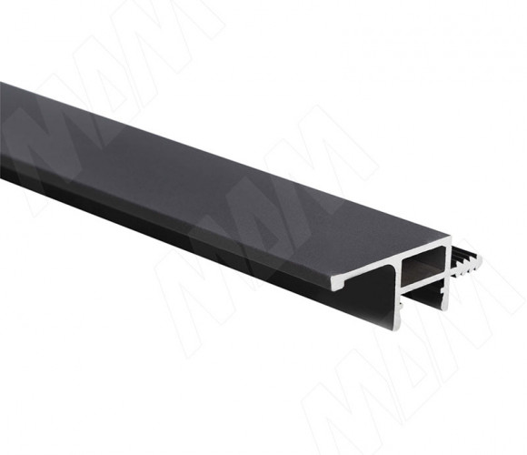 Профиль-ручка GOLIGHT для верхн базы, под светод. ленту,черный матовый L-3000мм. GL3.131.729.3000.7W, (без рассеивателя)