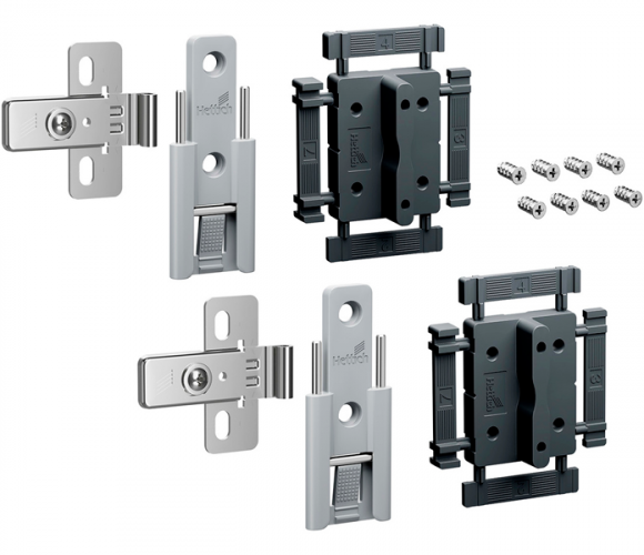 9339492 Комплект 2 средних петель WingLine L, с регулировкой, цвет Серый