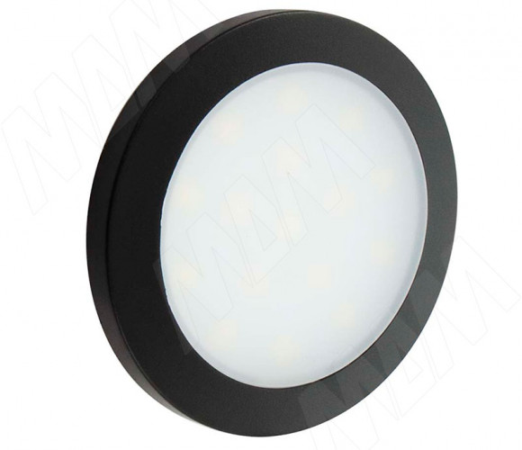 Светильник FLATcветодиодный точечный круглый, черный, 12V, теплый белый 3000К, 1.5W FL12-RNO-BL-WW2