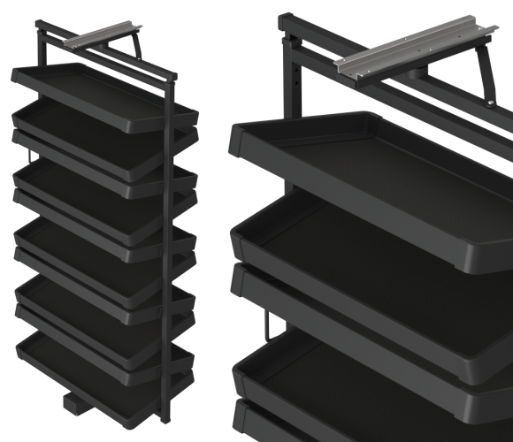 Полка Starax для обуви, поворотная шир. 800мм (700х360х1350-1550), антрацит   S-6833-A