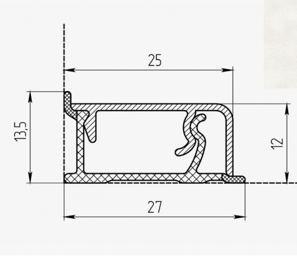 Плинтус КВАДРО Д FS042 В2   Ягель 27*13*4200мм