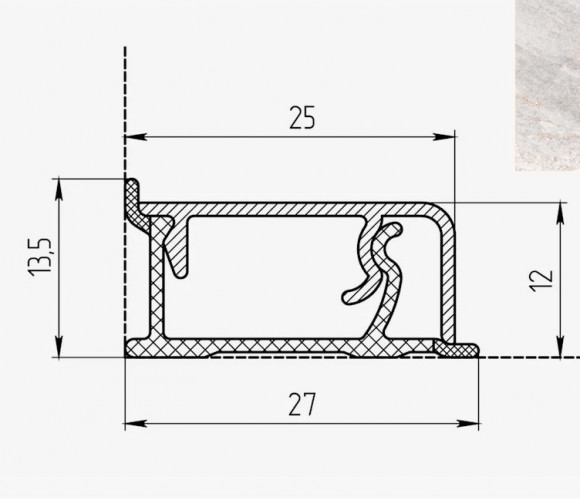 Плинтус КВАДРО Д FS303 S1  Эльтон беж  27*13*4200мм