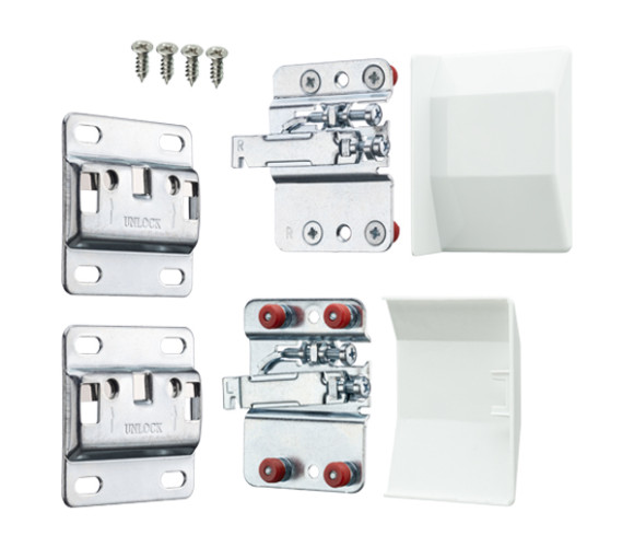 Подвеска каркаса регулируемая, комплект с площадками, белой заглушкой и винтами 12152, SUSP.90.SET.WT