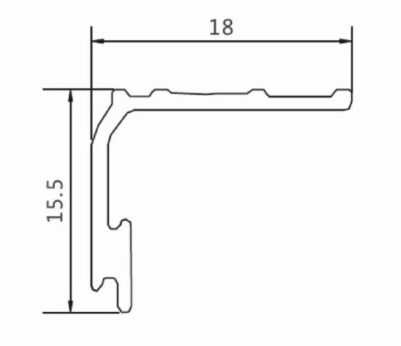 Нижний направляющий профиль для складных дверей DTC TRACK-PRO CF  (CFDGВ) 0021591  L- 3 м.